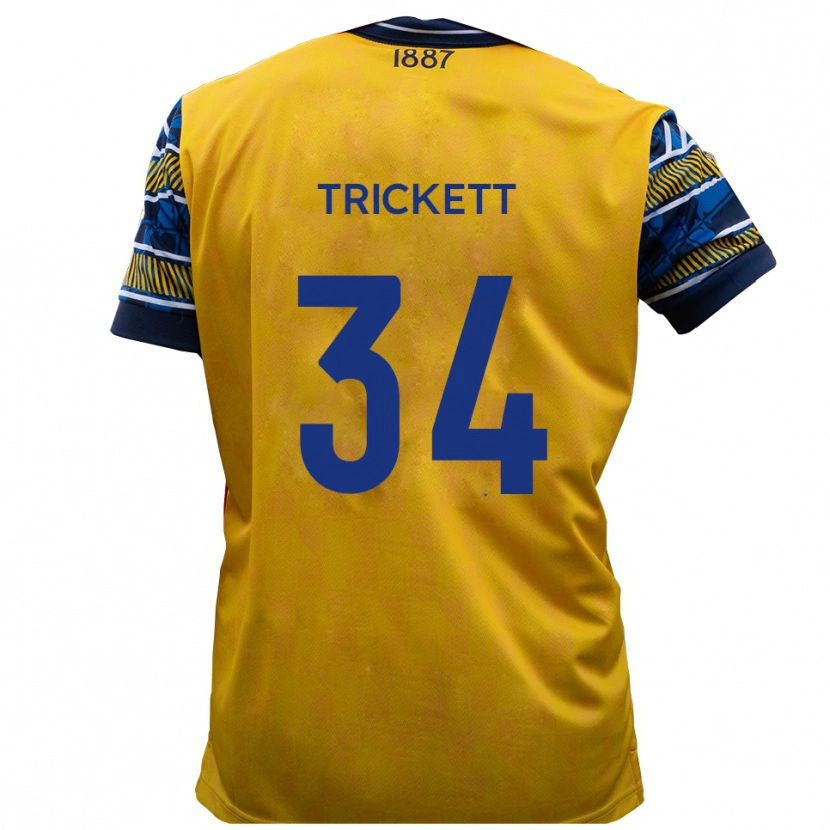 Danxen Kinderen Joden Trickett #34 Geel Zwart Uitshirt Uittenue 2025/26 T-Shirt België