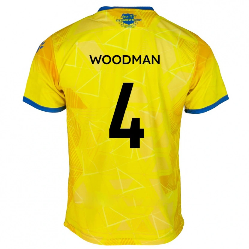 Danxen Kinderen Deon Woodman #4 Geel Blauw Uitshirt Uittenue 2025/26 T-Shirt België