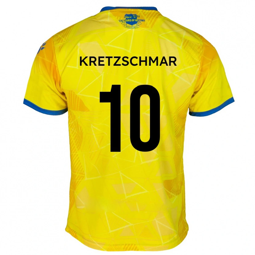 Danxen Kinderen Max Kretzschmar #10 Geel Blauw Uitshirt Uittenue 2025/26 T-Shirt België