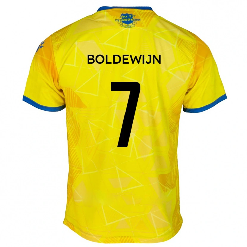Danxen Kinderen Enzio Boldewijn #7 Geel Blauw Uitshirt Uittenue 2025/26 T-Shirt België