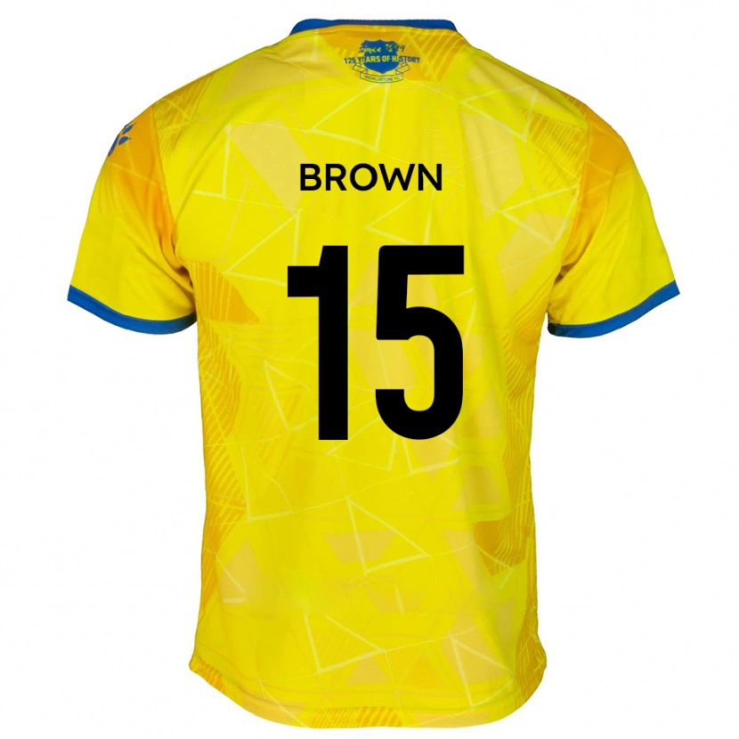 Danxen Kinderen Jed Brown #15 Geel Blauw Uitshirt Uittenue 2025/26 T-Shirt België