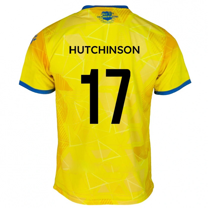 Danxen Kinderen Dom Hutchinson #17 Geel Blauw Uitshirt Uittenue 2025/26 T-Shirt België