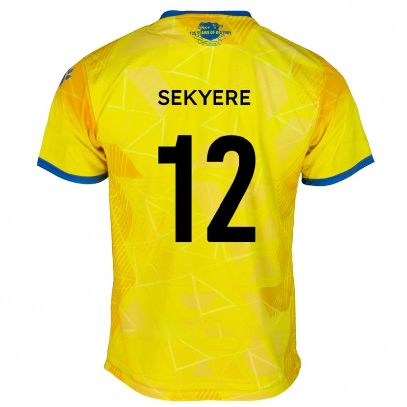 Danxen Kinderen Jeffrey Sekyere #12 Geel Blauw Uitshirt Uittenue 2025/26 T-Shirt België