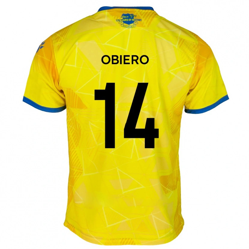 Danxen Kinderen Micah Obiero #14 Geel Blauw Uitshirt Uittenue 2025/26 T-Shirt België