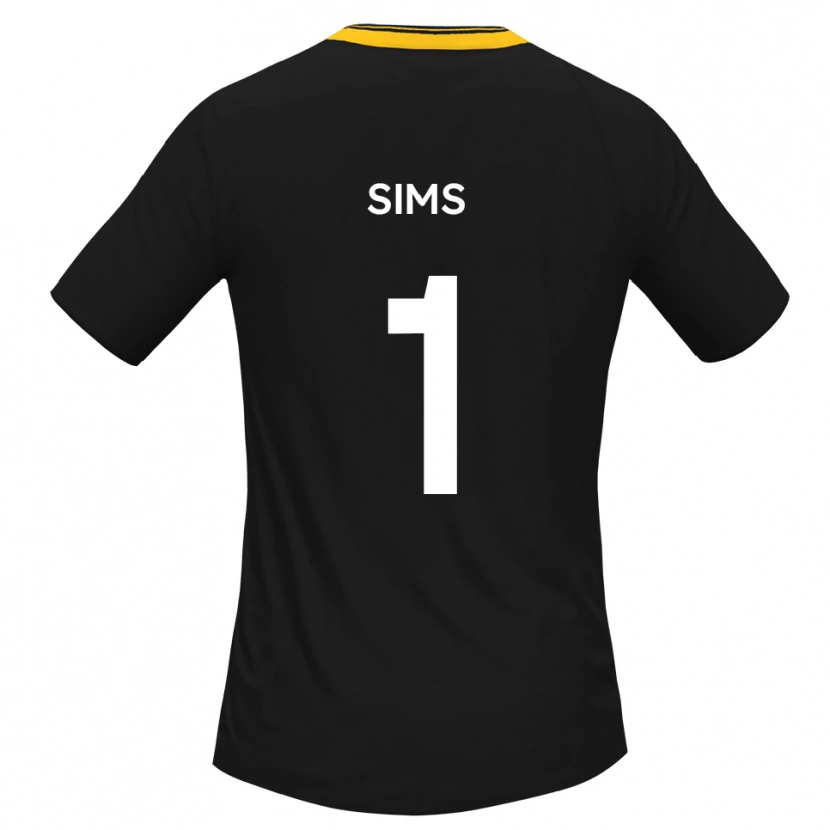 Danxen Kinderen Jack Sims #1 Zwart Geel Uitshirt Uittenue 2025/26 T-Shirt België