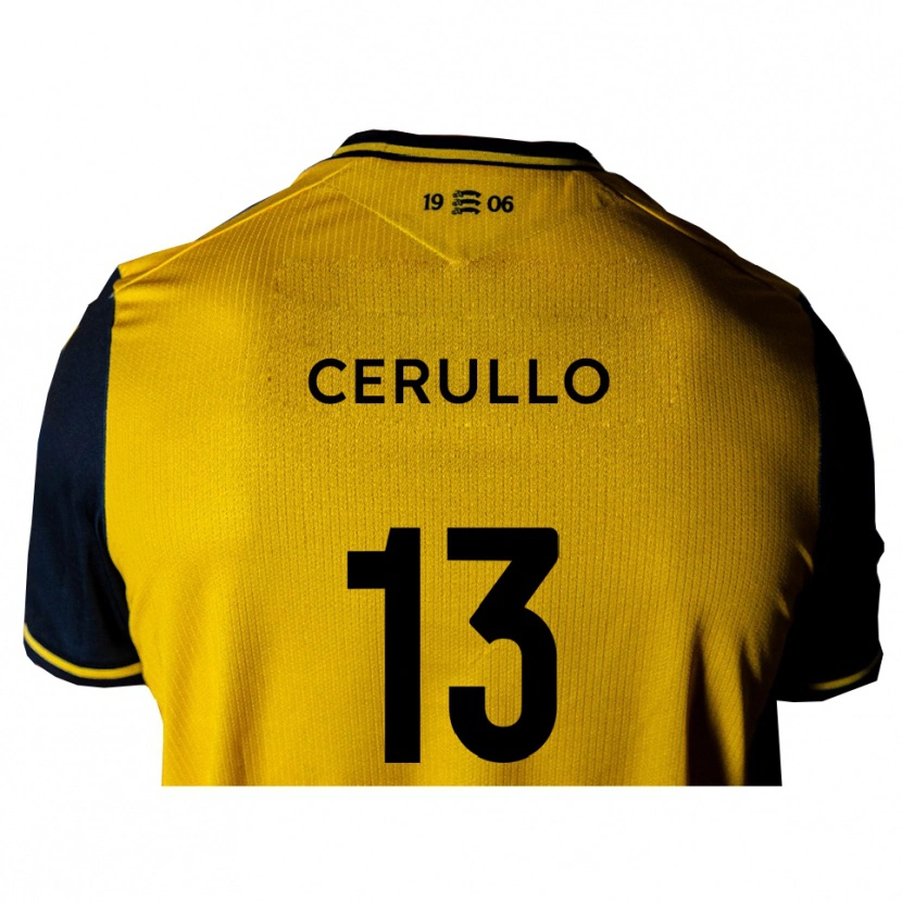 Danxen Kinderen Luke Cerullo #13 Geel Zwart Uitshirt Uittenue 2025/26 T-Shirt België