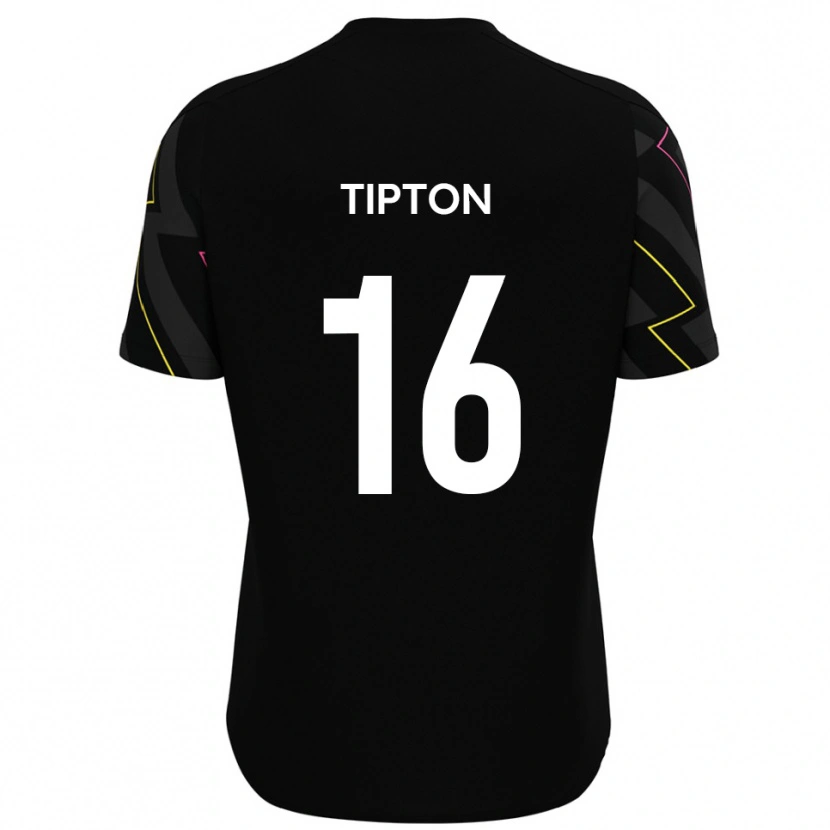 Danxen Kinderen Ollie Tipton #16 Zwart Grijs Uitshirt Uittenue 2025/26 T-Shirt België