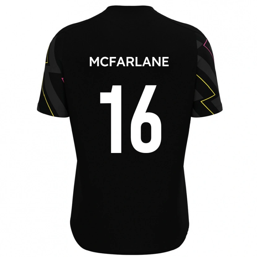 Danxen Kinderen Callum Mcfarlane #16 Zwart Grijs Uitshirt Uittenue 2025/26 T-Shirt België