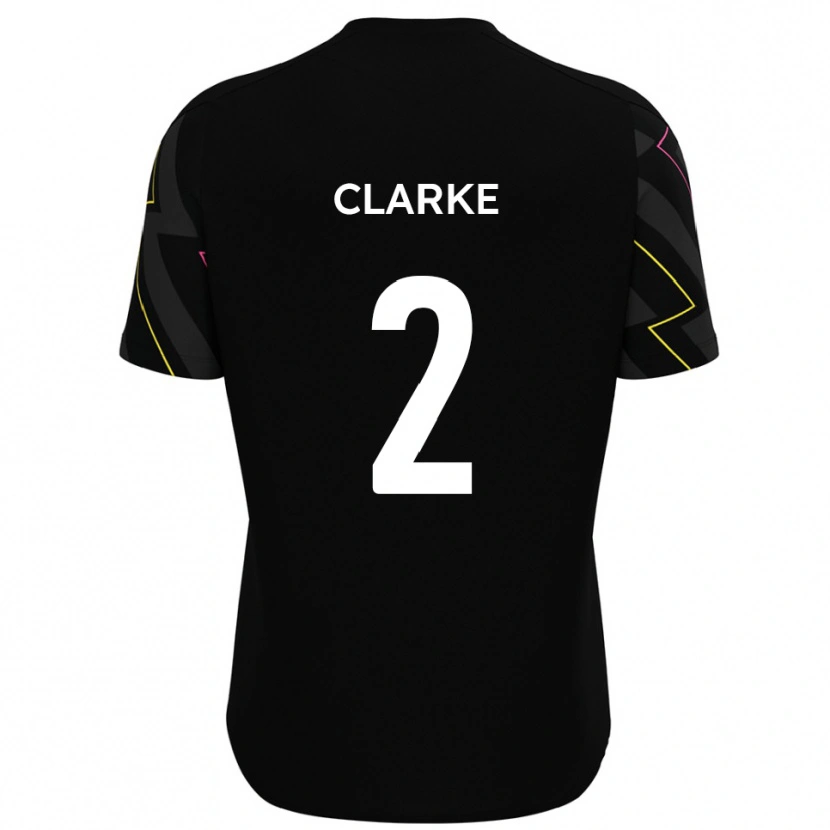 Danxen Kinderen James Clarke #2 Zwart Grijs Uitshirt Uittenue 2025/26 T-Shirt België