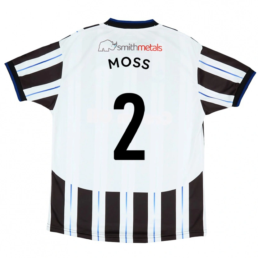 Danxen Kinderen Dan Moss #2 Wit Zwart Uitshirt Uittenue 2025/26 T-Shirt België