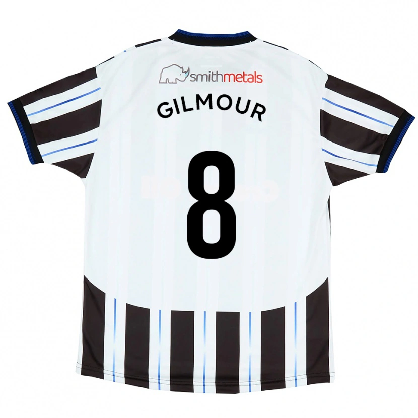 Danxen Kinderen Harvey Gilmour #8 Wit Zwart Uitshirt Uittenue 2025/26 T-Shirt België