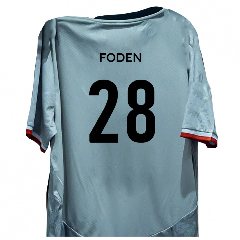 Danxen Kinderen Daniel Foden #28 Wit Zwart Uitshirt Uittenue 2025/26 T-Shirt België