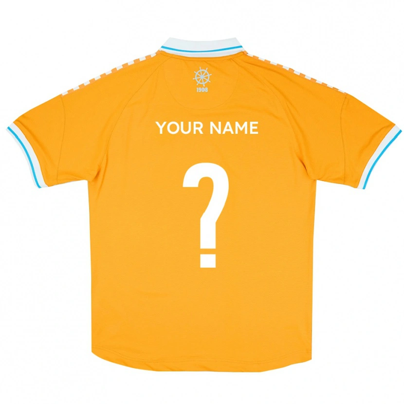 Danxen Kinderen Uw Naam #0 Geel Blauw Uitshirt Uittenue 2025/26 T-Shirt België