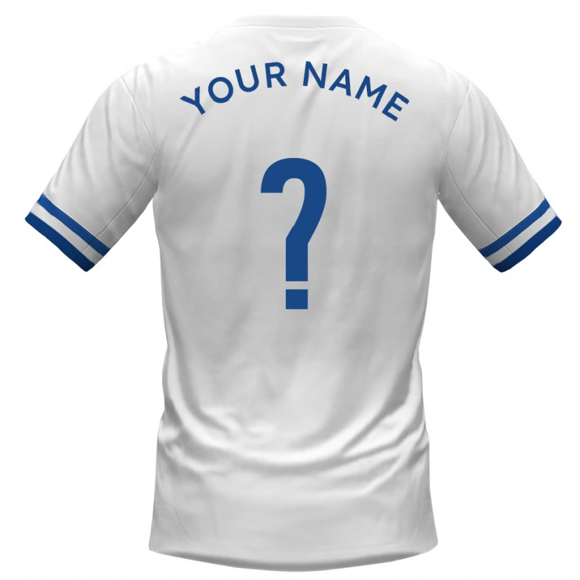 Danxen Kinderen Uw Naam #0 Wit Blauw Uitshirt Uittenue 2025/26 T-Shirt België