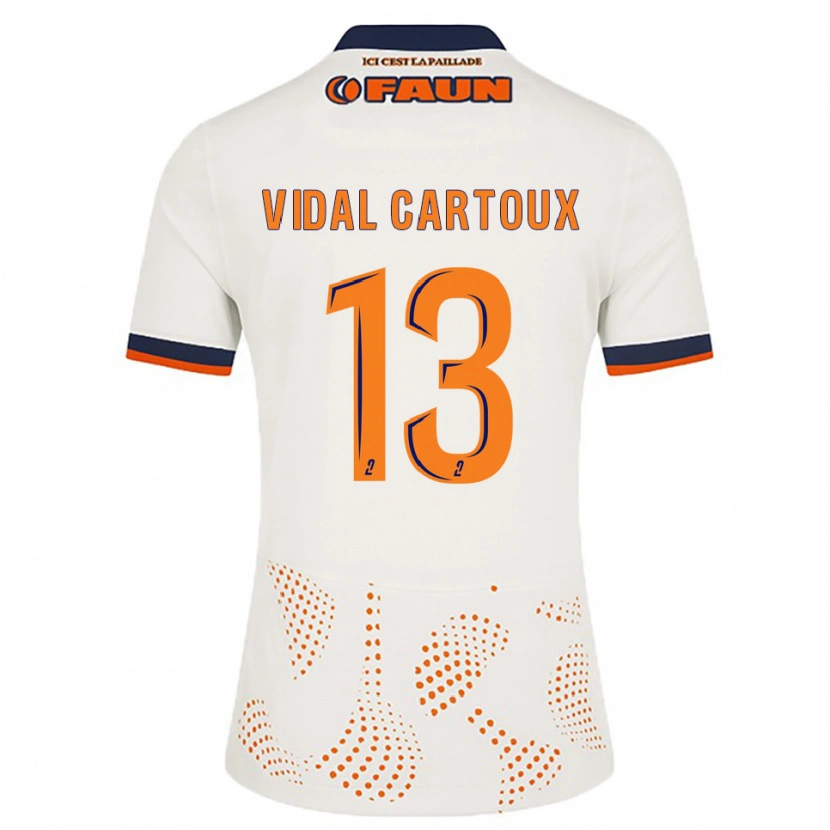 Danxen Kinderen Noah Vidal-Cartoux #13 Wit Oranje Uitshirt Uittenue 2025/26 T-Shirt België
