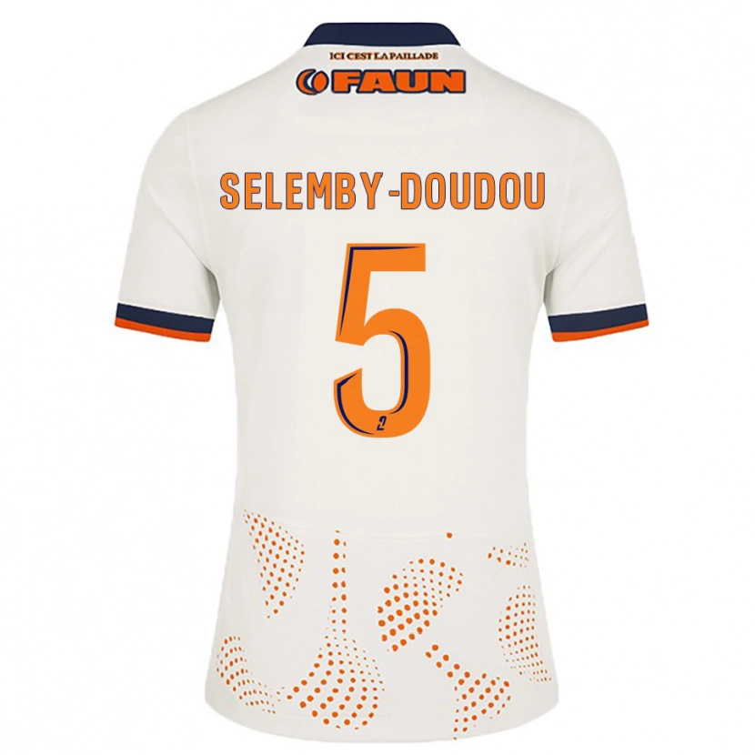 Danxen Kinderen Basile Selemby-Doudou #5 Wit Oranje Uitshirt Uittenue 2025/26 T-Shirt België
