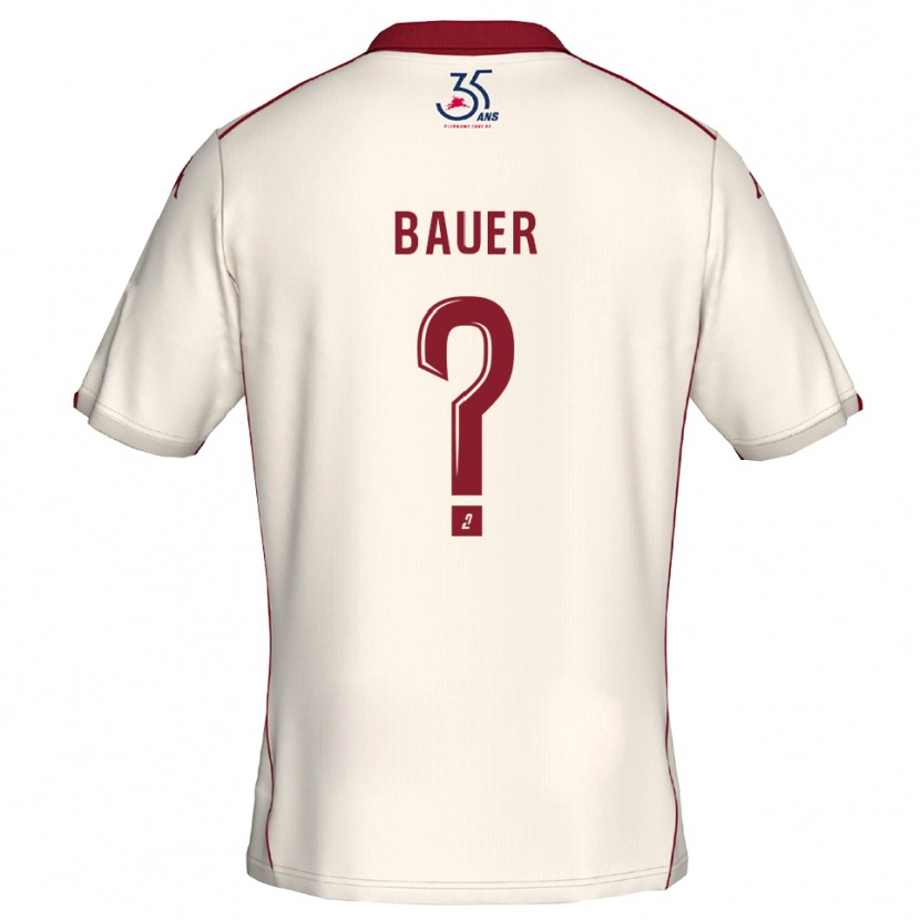 Danxen Kinderen Hugo Bauer #0 Wit Bourgondisch Uitshirt Uittenue 2025/26 T-Shirt België