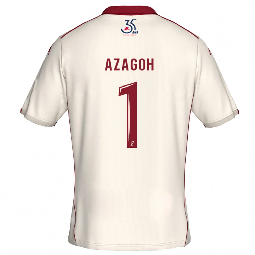 Danxen Kinderen Yanis Azagoh #1 Wit Bourgondisch Uitshirt Uittenue 2025/26 T-Shirt België