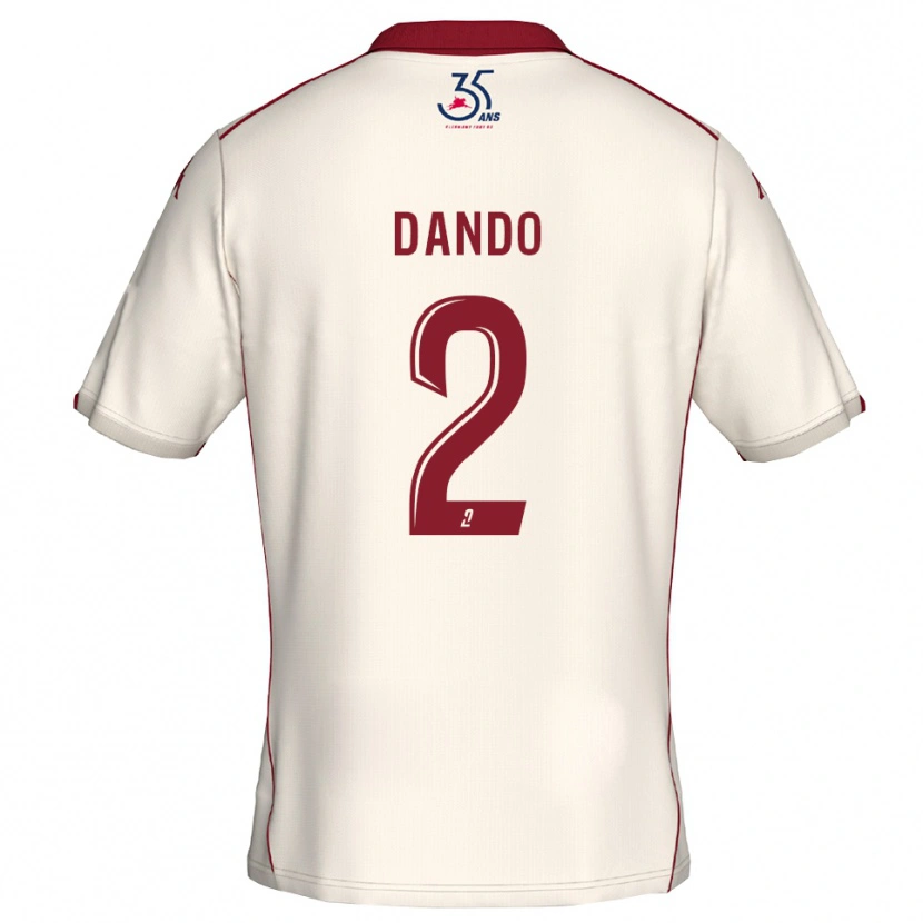 Danxen Kinderen Mathis Dando #2 Wit Bourgondisch Uitshirt Uittenue 2025/26 T-Shirt België