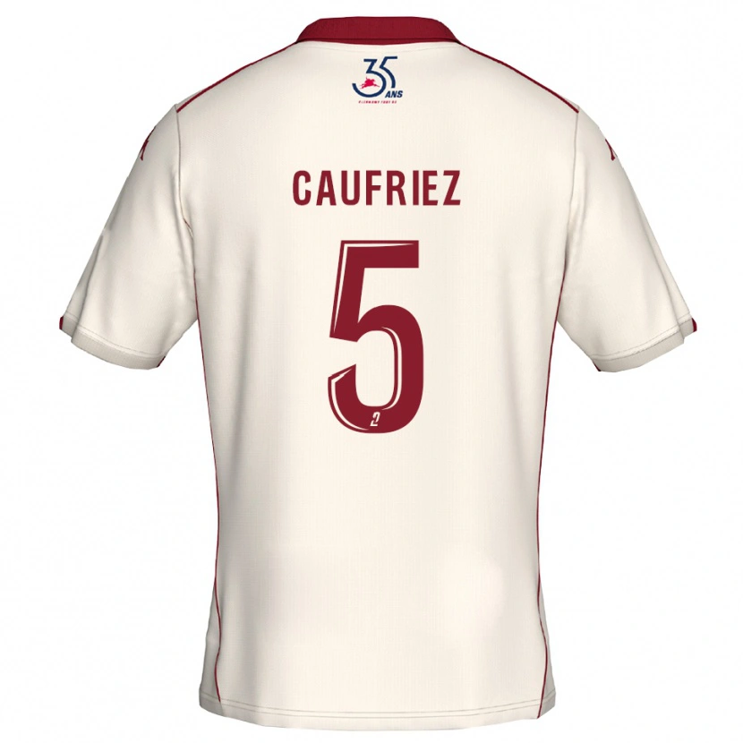 Danxen Kinderen Maximiliano Caufriez #5 Wit Bourgondisch Uitshirt Uittenue 2025/26 T-Shirt België