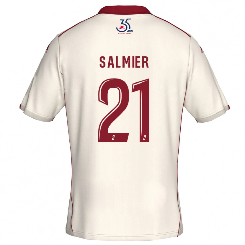 Danxen Kinderen Yoann Salmier #21 Wit Bourgondisch Uitshirt Uittenue 2025/26 T-Shirt België