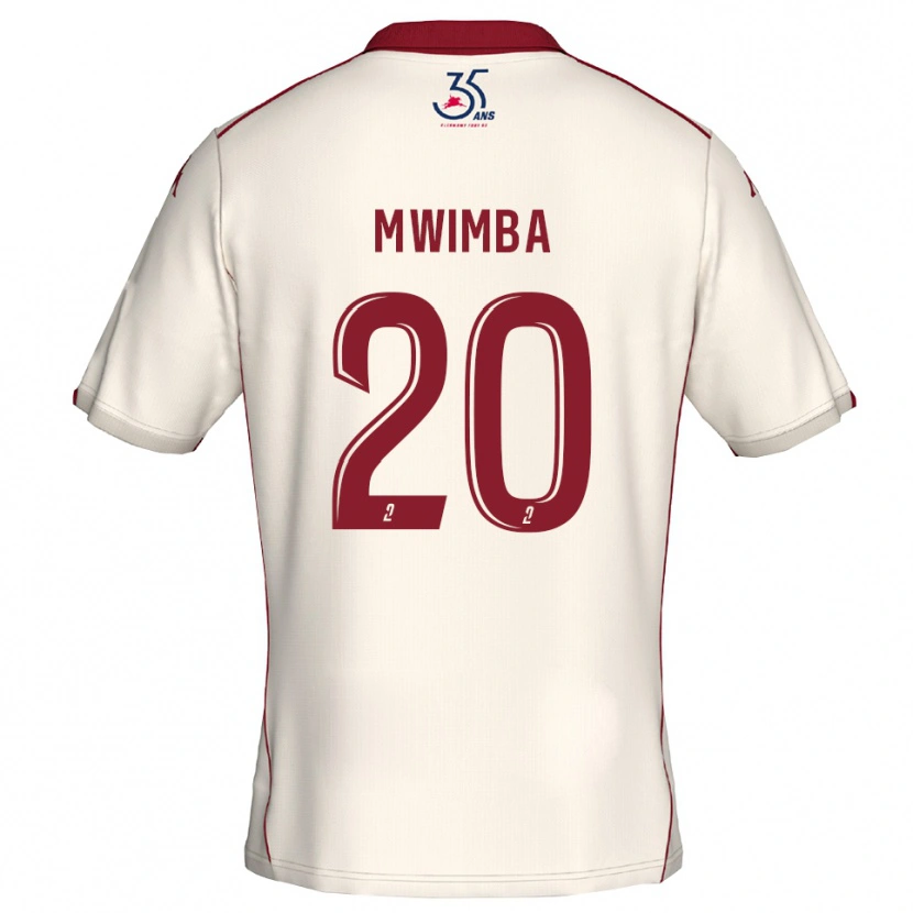 Danxen Kinderen Josué Mwimba Isala #20 Wit Bourgondisch Uitshirt Uittenue 2025/26 T-Shirt België