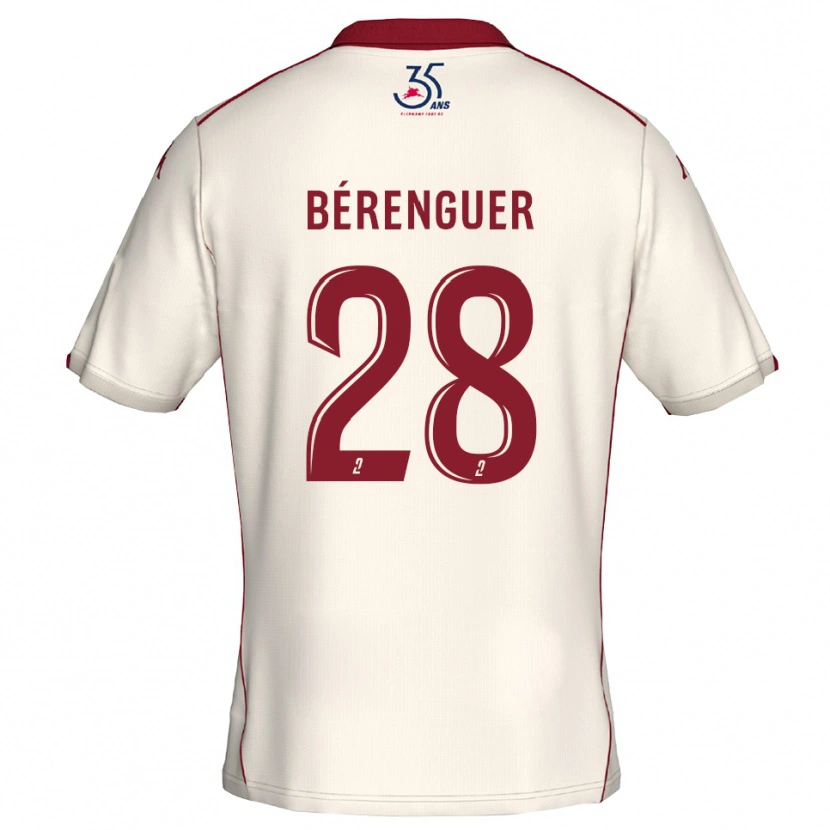 Danxen Kinderen Camille Bérenguer #28 Wit Bourgondisch Uitshirt Uittenue 2025/26 T-Shirt België