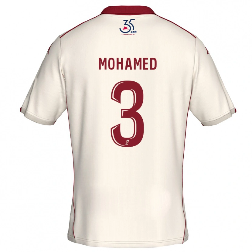 Danxen Kinderen Yassine Mohamed #3 Wit Bourgondisch Uitshirt Uittenue 2025/26 T-Shirt België