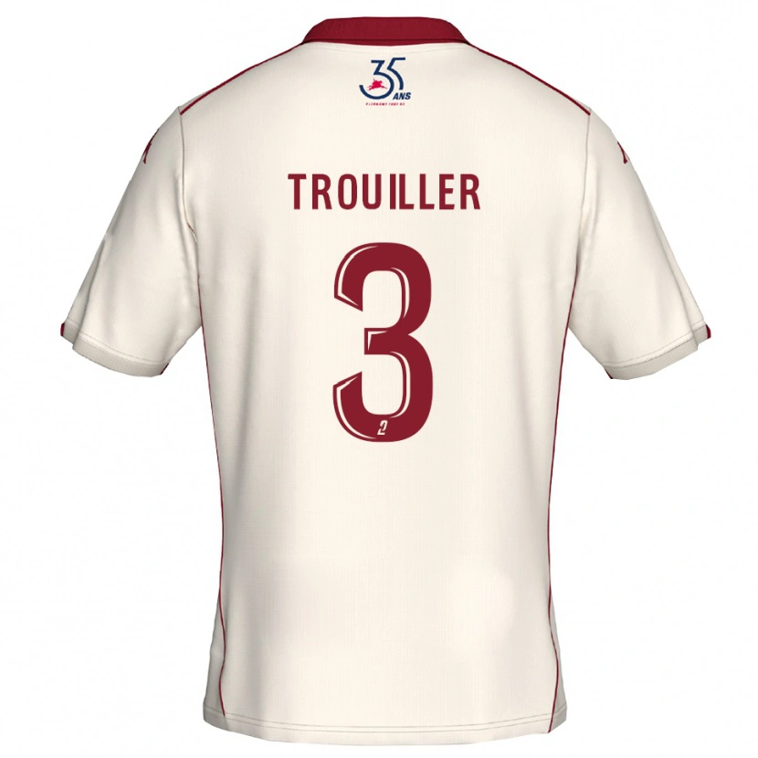 Danxen Kinderen Fantine Trouiller #3 Wit Bourgondisch Uitshirt Uittenue 2025/26 T-Shirt België