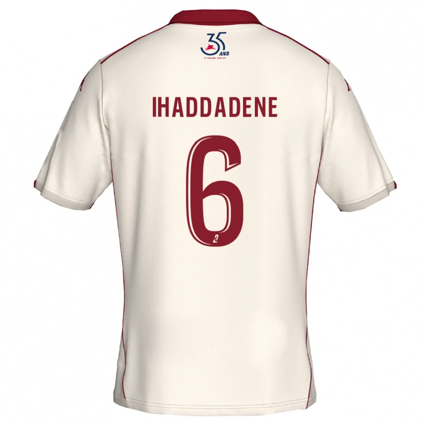 Danxen Kinderen Ilan Ihaddadene #6 Wit Bourgondisch Uitshirt Uittenue 2025/26 T-Shirt België