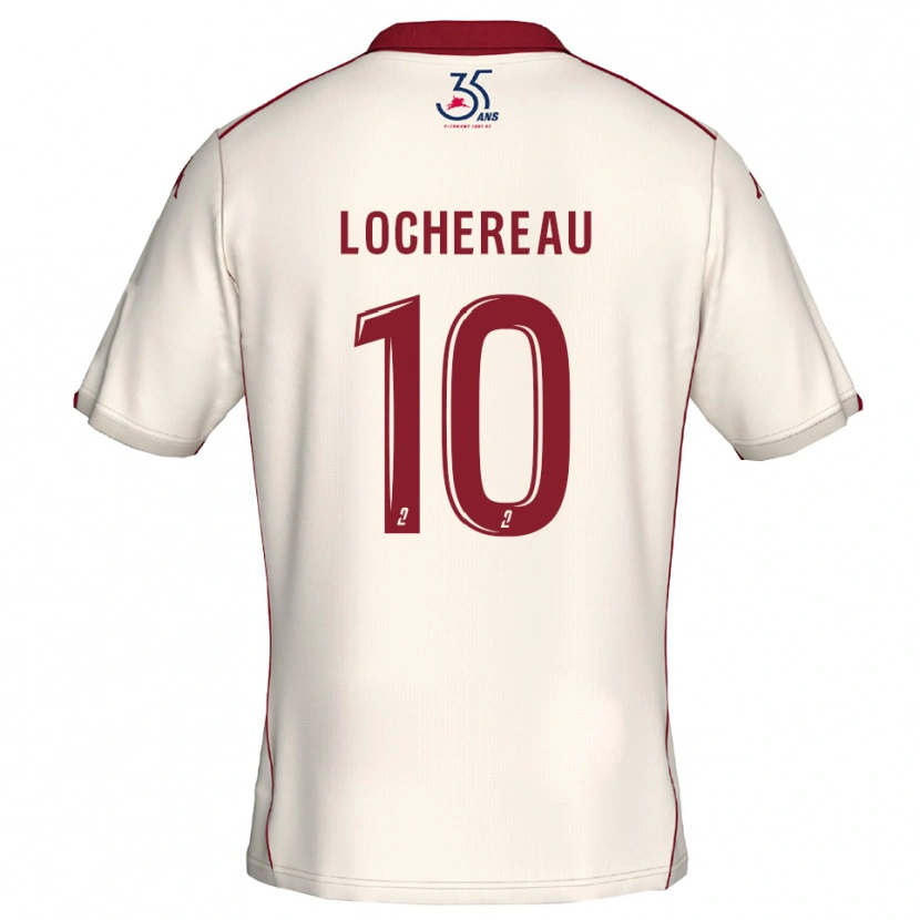 Danxen Kinderen Yad Lochereau #10 Wit Bourgondisch Uitshirt Uittenue 2025/26 T-Shirt België