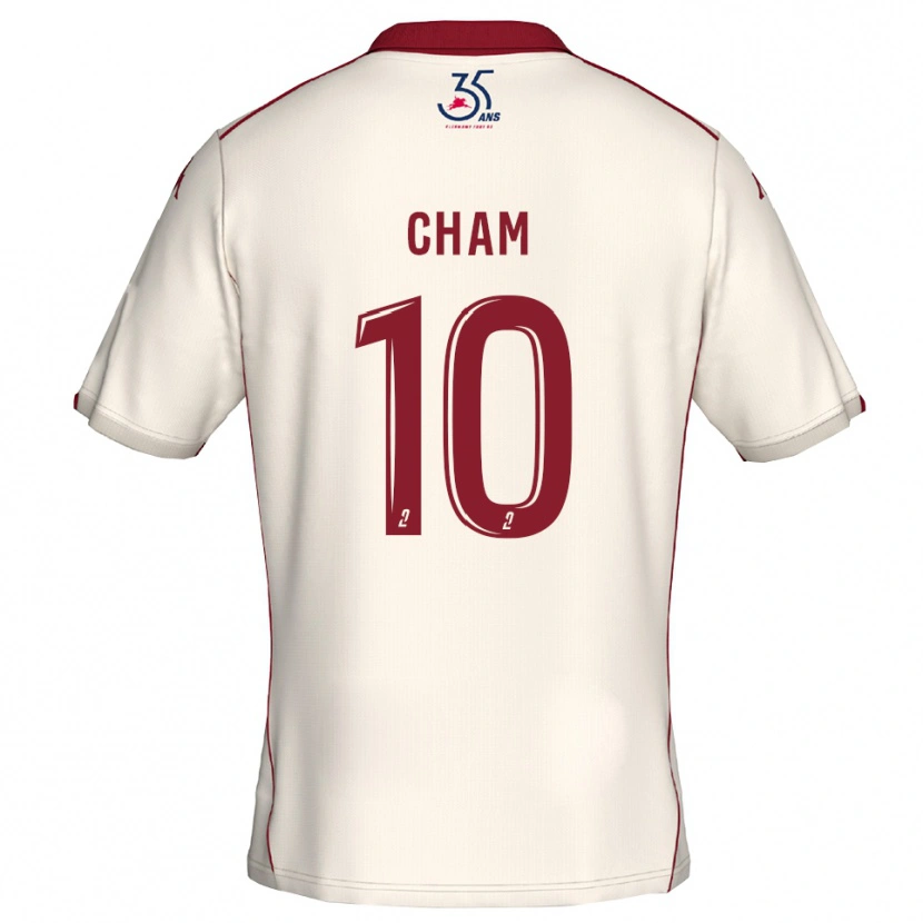 Danxen Kinderen Muhammed Cham #10 Wit Bourgondisch Uitshirt Uittenue 2025/26 T-Shirt België