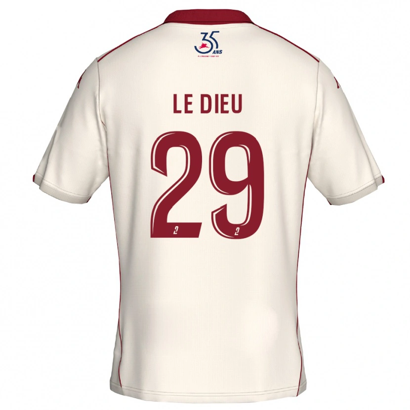 Danxen Kinderen Flavie Le Dieu #29 Wit Bourgondisch Uitshirt Uittenue 2025/26 T-Shirt België
