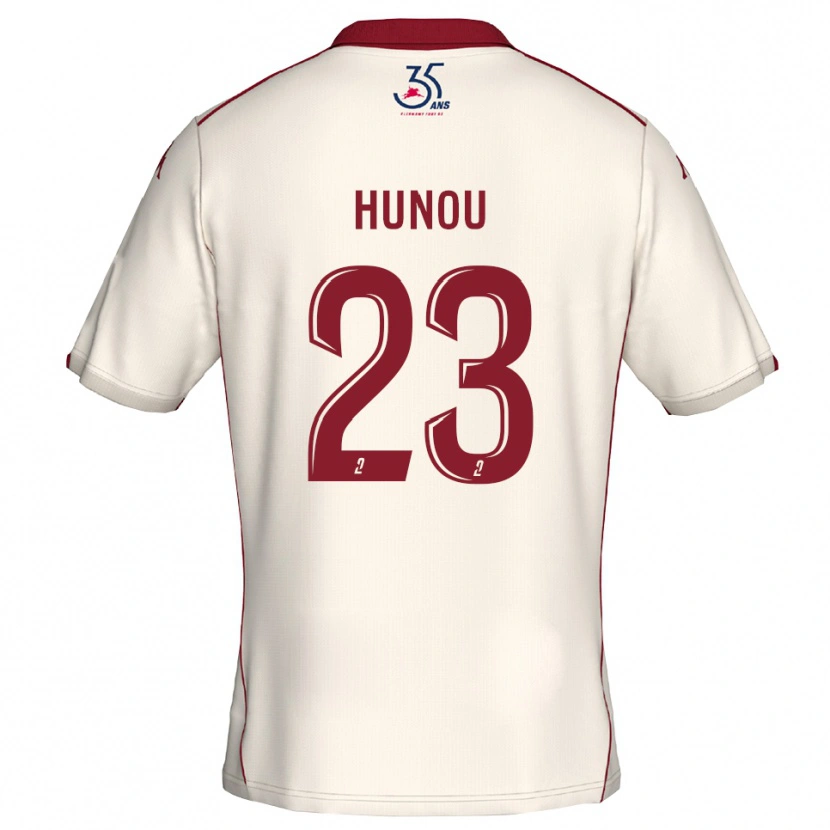 Danxen Kinderen Adrien Hunou #23 Wit Bourgondisch Uitshirt Uittenue 2025/26 T-Shirt België