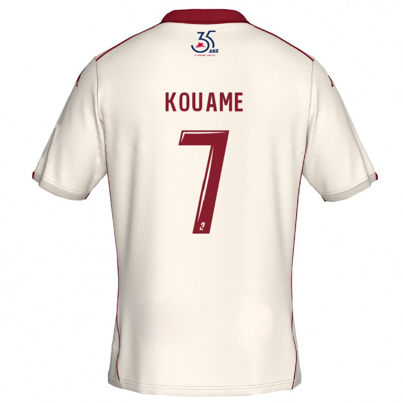 Danxen Kinderen Loïc Kouame #7 Wit Bourgondisch Uitshirt Uittenue 2025/26 T-Shirt België