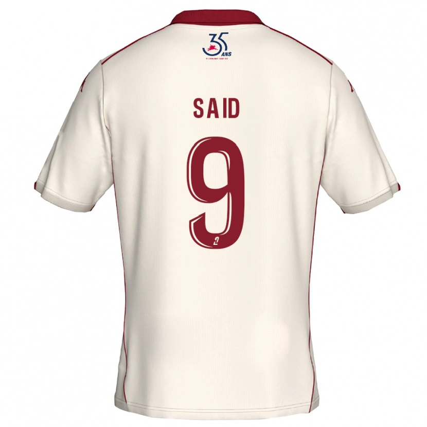 Danxen Kinderen Amine Saïd #9 Wit Bourgondisch Uitshirt Uittenue 2025/26 T-Shirt België