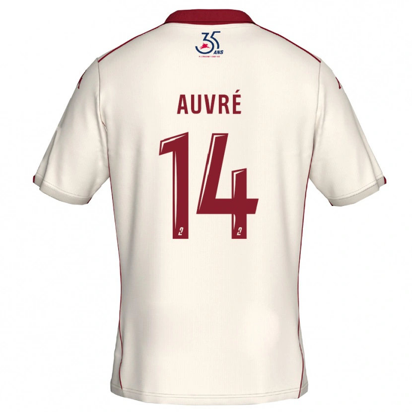 Danxen Kinderen Tom Auvré #14 Wit Bourgondisch Uitshirt Uittenue 2025/26 T-Shirt België