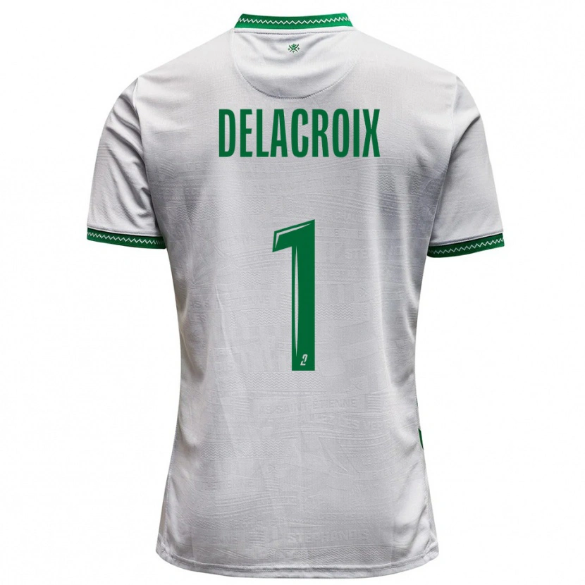 Danxen Kinderen Noa Delacroix #1 Wit Groen Uitshirt Uittenue 2025/26 T-Shirt België