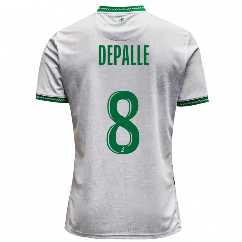 Danxen Kinderen Valentin Depalle #8 Wit Groen Uitshirt Uittenue 2025/26 T-Shirt België