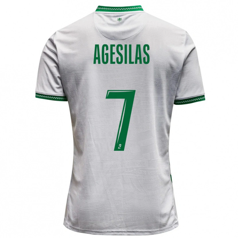 Danxen Kinderen Meïvyn Agesilas #7 Wit Groen Uitshirt Uittenue 2025/26 T-Shirt België