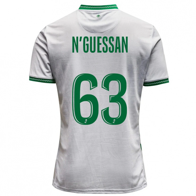 Danxen Kinderen Djylian N'guessan #63 Wit Groen Uitshirt Uittenue 2025/26 T-Shirt België