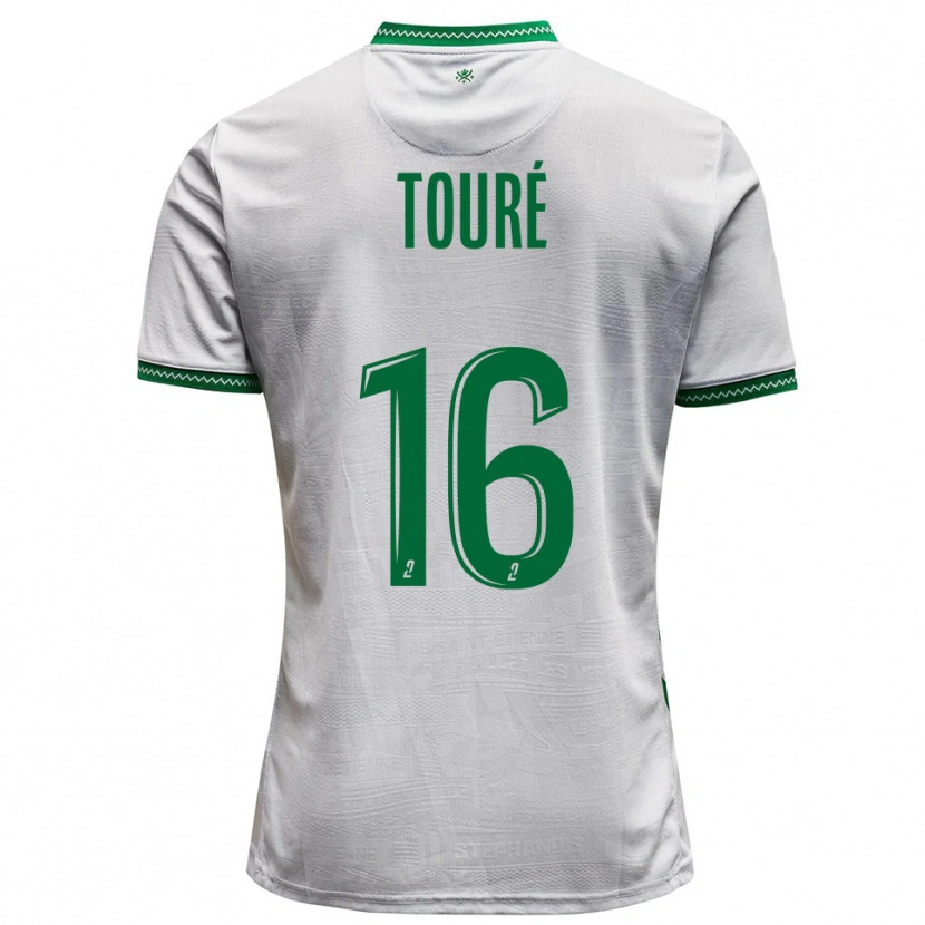 Danxen Kinderen Issiaka Touré #16 Wit Groen Uitshirt Uittenue 2025/26 T-Shirt België