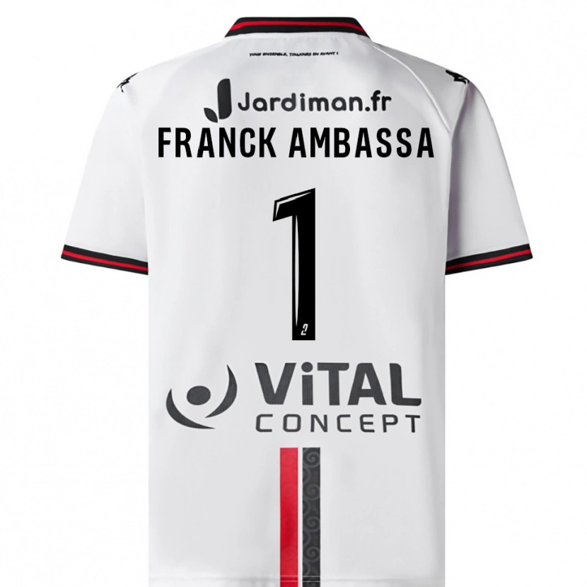 Danxen Kinderen Gaspard Franck Ambassa #1 Wit Rood Uitshirt Uittenue 2025/26 T-Shirt België