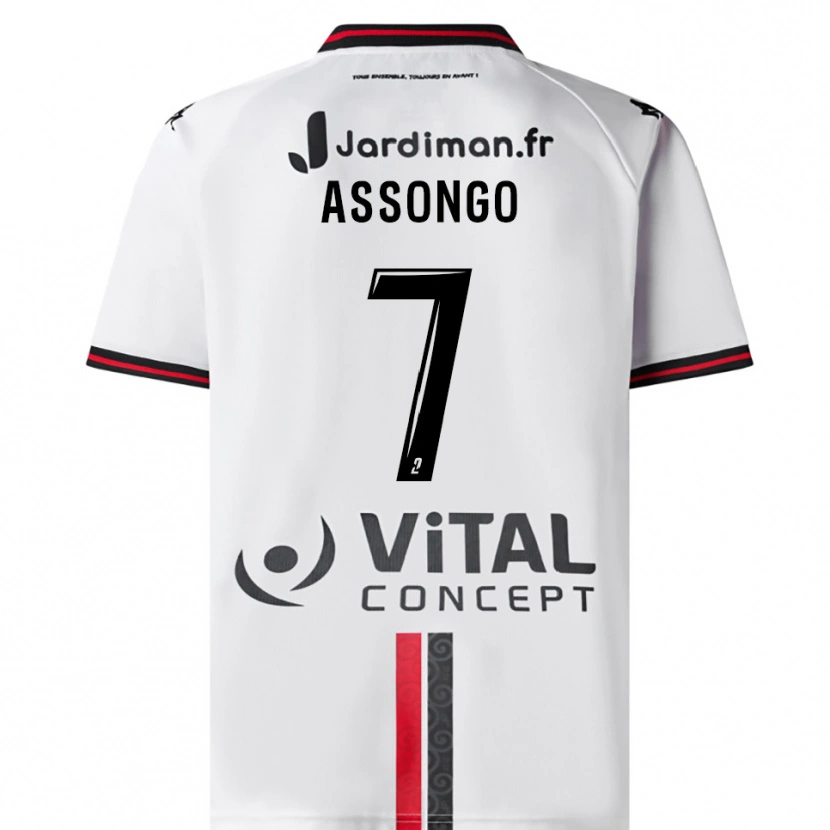 Danxen Kinderen Ilan Assongo #7 Wit Rood Uitshirt Uittenue 2025/26 T-Shirt België