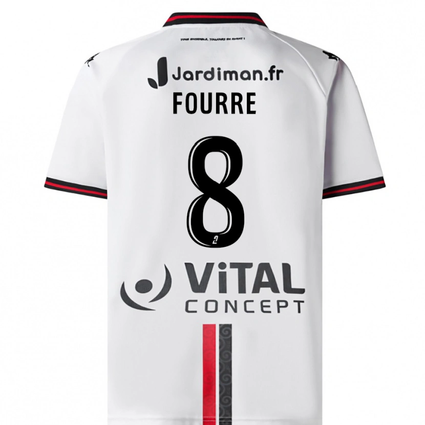 Danxen Kinderen Adelie Fourre #8 Wit Rood Uitshirt Uittenue 2025/26 T-Shirt België