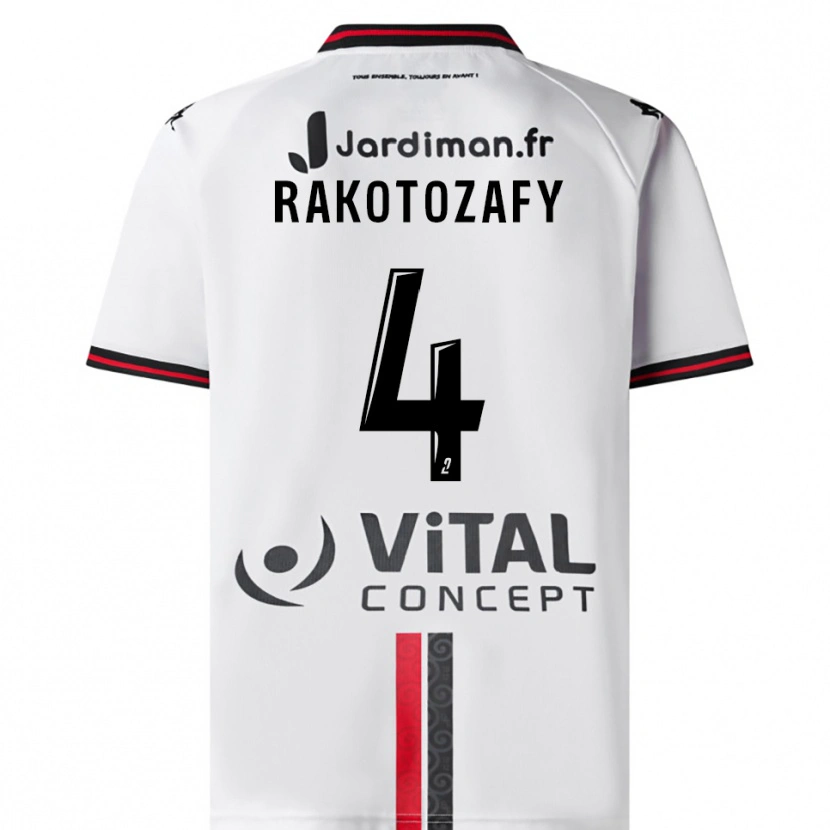 Danxen Kinderen Lucas Rakotozafy #4 Wit Rood Uitshirt Uittenue 2025/26 T-Shirt België