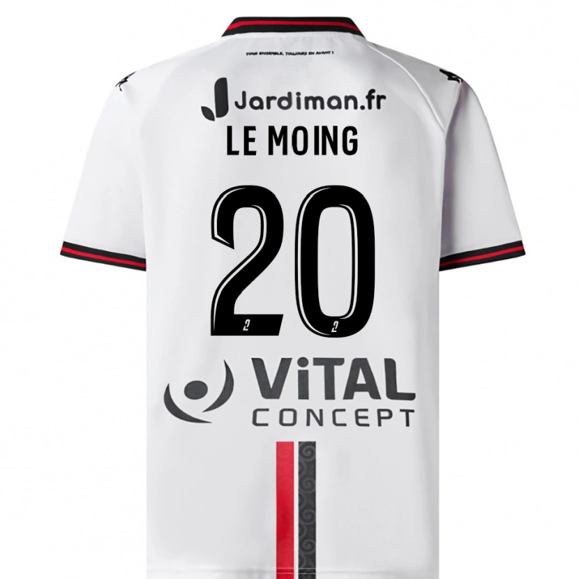 Danxen Kinderen Leonie Le Moing #20 Wit Rood Uitshirt Uittenue 2025/26 T-Shirt België