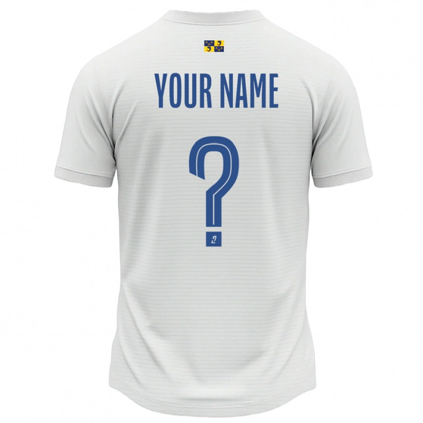Danxen Kinderen Uw Naam #0 Wit Blauw Uitshirt Uittenue 2025/26 T-Shirt België