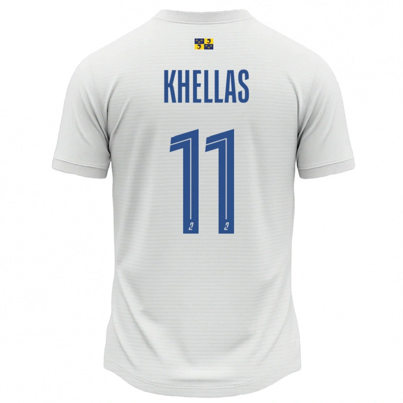 Danxen Kinderen Armelle Khellas #11 Wit Blauw Uitshirt Uittenue 2025/26 T-Shirt België