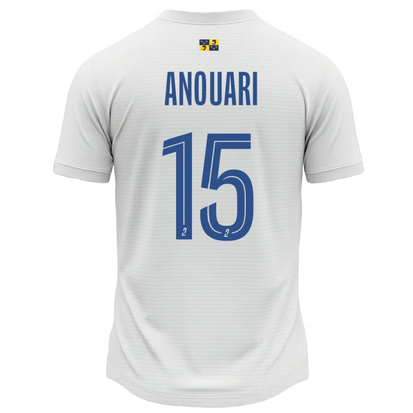 Danxen Kinderen Naël Anouari #15 Wit Blauw Uitshirt Uittenue 2025/26 T-Shirt België